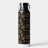 Leopard Spot Paw Prints Water Bottle (Front)
