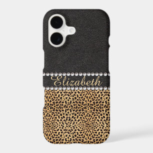 Leopard Spot Rhinestone Diamonds Monogram iPhone 17 Case
