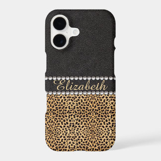 Leopard Spot Rhinestone Diamonds Monogram iPhone 17 Case