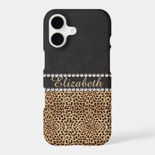 Leopard Spot Rhinestone Diamonds Monogram iPhone 17 Case