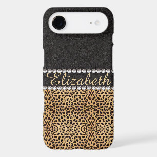 Leopard Spot Rhinestone Diamonds Monogram PHOTO iPhone 17 Air Case