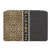Leopard Spot Rhinestone Diamonds Monogram PHOTO iPad Mini Cover (Horizontal)