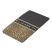 Leopard Spot Rhinestone Diamonds Monogram PHOTO iPad Mini Cover (Side)