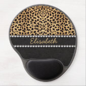 Leopard Spot Rhinestone Diamonds Personalized Gel Mouse Pad (Front)