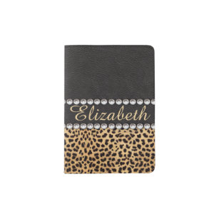 Leopard Print Vinyl Passport Holder Personalized 