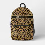 Leopard Spot Skin Print Add Name Printed Backpack