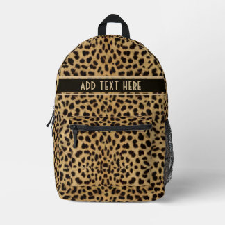 Leopard Spot Skin Print Add Name Printed Backpack