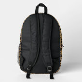 Leopard Spot Skin Print Add Name Printed Backpack (Back)
