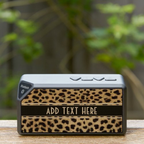 Leopard Spot Skin Print Add Text Bluetooth Speaker
