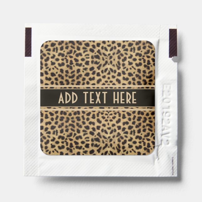 Leopard Spot Skin Print Add Text Hand Sanitizer Packet (Sticker on Packet)