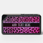 Leopard Spot Skin Print Add Text Pink Bluetooth Speaker (Front)