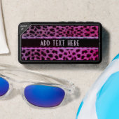 Leopard Spot Skin Print Add Text Pink Bluetooth Speaker (Insitu(Beach))
