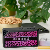 Leopard Spot Skin Print Add Text Pink Bluetooth Speaker (Insitu(Table))