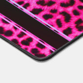 Leopard Spot Skin Print Add Text Pink Desk Mat (Corner)