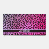 Leopard Spot Skin Print Add Text Pink Desk Mat (Front)
