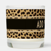 Leopard Spot Skin Print Add Text Scented Candle (Left)