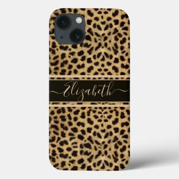 Leopard Spot Skin Print Personalize Iphone 13 Case by ironydesigns at Zazzle
