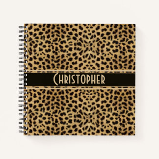 Leopard Spot Skin Print Personalize Notebook