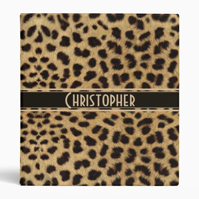 Leopard Spot Skin Print Personalized Binder (Front)