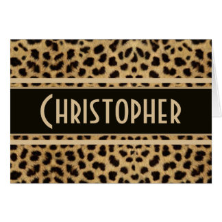 Leopard Spot Skin Print Personalized Cards