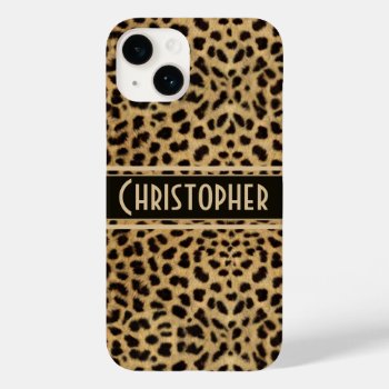 Leopard Spot Skin Print Personalized Case-mate Iph Case-mate Iphone 14 Case by ironydesigns at Zazzle