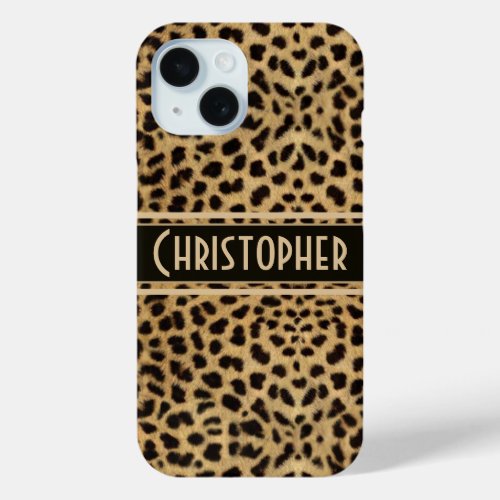 Leopard Spot Skin Print Personalized Case_Mate iPh iPhone 15 Case
