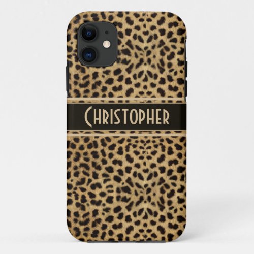 Leopard Spot Skin Print Personalized iPhone 11 Case