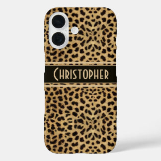 Leopard Spot Skin Print Personalized iPhone 16 Case