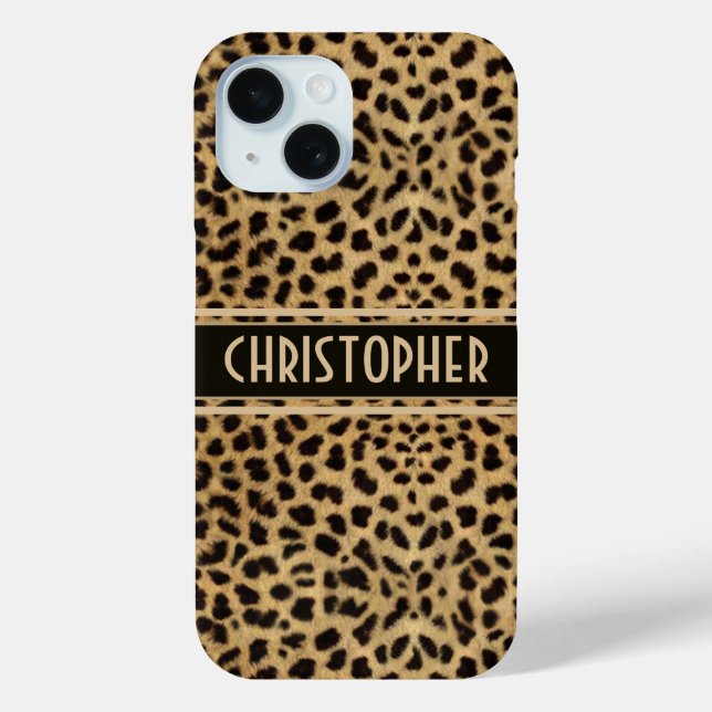 Leopard Spot Skin Print Personalized Case-Mate iPhone Case (Back)