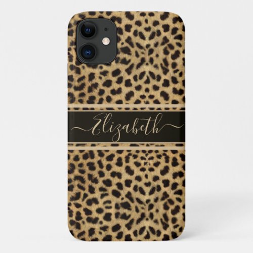 Leopard Spot Skin Print Personalized iPhone 11 Case