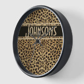 Leopard Spot Skin Print Personalized Clock (Angle)