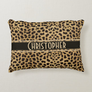 Leopard Spot Skin Print Personalized Decorative Pillow