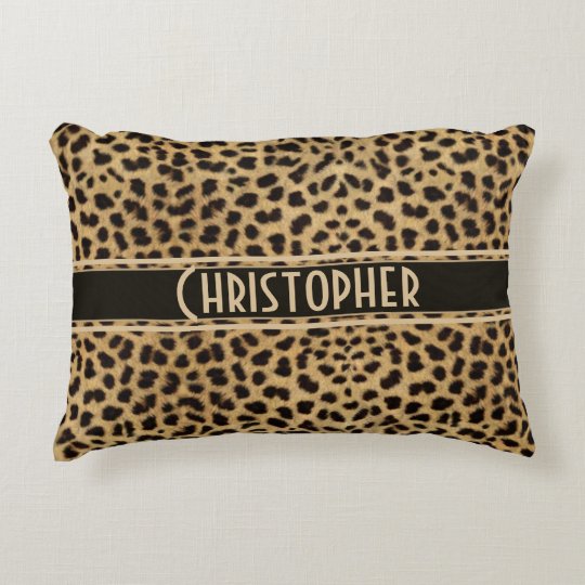 Leopard Spot Skin Print Personalized Decorative Pillow Zazzle Com