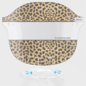 Leopard Spot Skin Print Personalized Face Shield (Front w/Glasses)