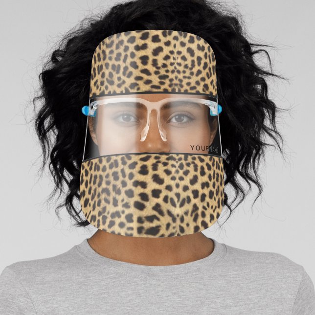 Leopard Spot Skin Print Personalized Face Shield (Insitu)