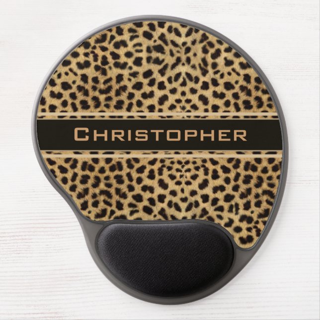 Leopard Spot Skin Print Personalized Gel Mouse Pad (Front)