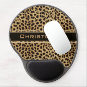 Leopard Spot Skin Print Personalized Gel Mouse Pad (Left Side)