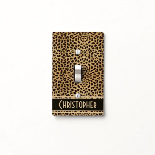 Leopard Spot Skin Print Personalized Light Switch Cover