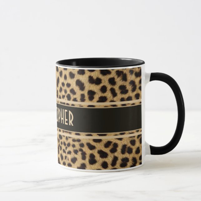 Leopard Spot Skin Print Personalized Mug (Right)