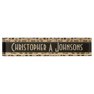 Leopard Spot Skin Print Personalized Name Plate