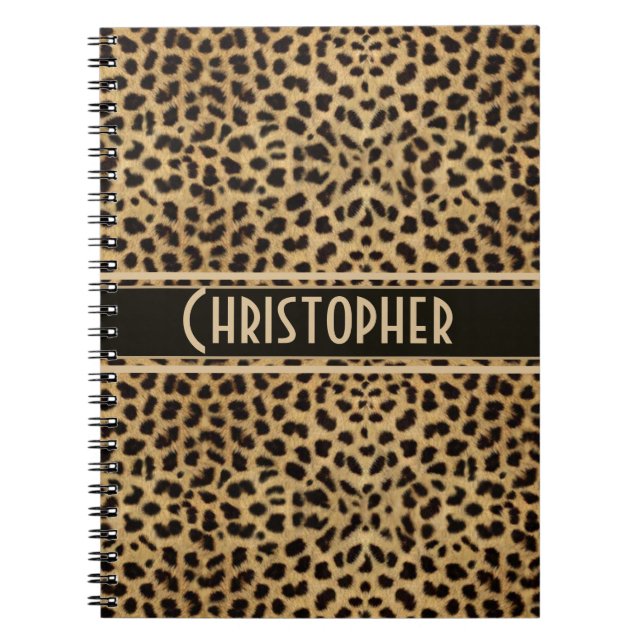 Leopard Spot Skin Print Personalized Notebook (Front)