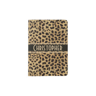 Leopard Spot Skin Print Personalized Passport Holder