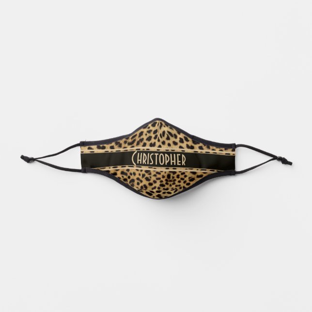 Leopard Spot Skin Print Personalized Premium Face Mask (Front)