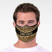 Leopard Spot Skin Print Personalized Premium Face Mask (Worn)