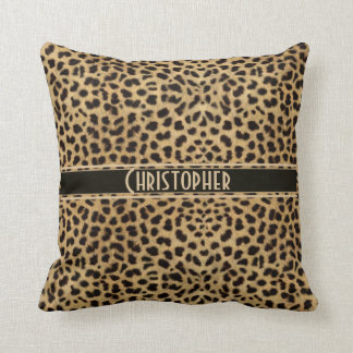 Leopard Spot Skin Print Personalized Throw Pillow
