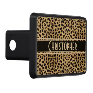 Leopard Spot Skin Print Personalized Trailer Hitch Cover