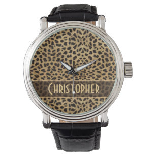 Leopard Spot Skin Print Personalized Watch