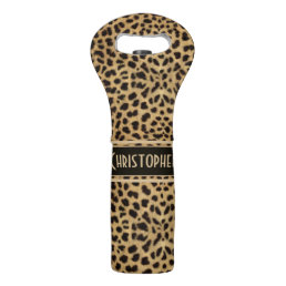 Leopard Spot Skin Print Personalized Wine Bag