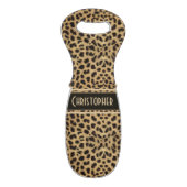 Leopard Spot Skin Print Personalized Wine Bag (Front Flat)