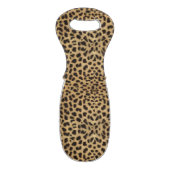 Leopard Spot Skin Print Personalized Wine Bag (Back Flat)